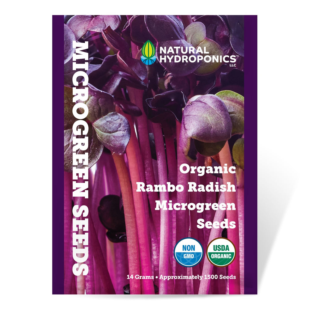 Natural Hydroponics Organic Rambo Radish Microgreen Seeds - Approx 1500 Seeds