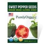 Purely Organic Heirloom Sweet Pepper Seeds - California Wonder (Approx 25 Seeds)