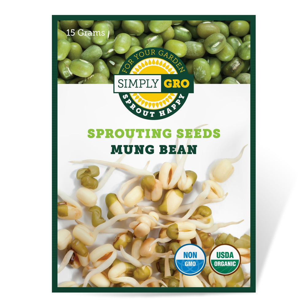 SimplyGro Organic Mung Bean Sprouting Seeds - Approx 200 Seeds