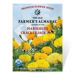 The Old Farmer's Almanac Premium Marigold Seeds (Crackerjack Mix) - Approx 400 Flower Seeds Per Pack