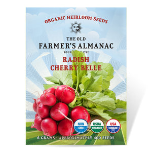 The Old Farmer's Almanac Organic Radish Seeds (Heirloom Cherry Belle) - Approx 400 Seeds
